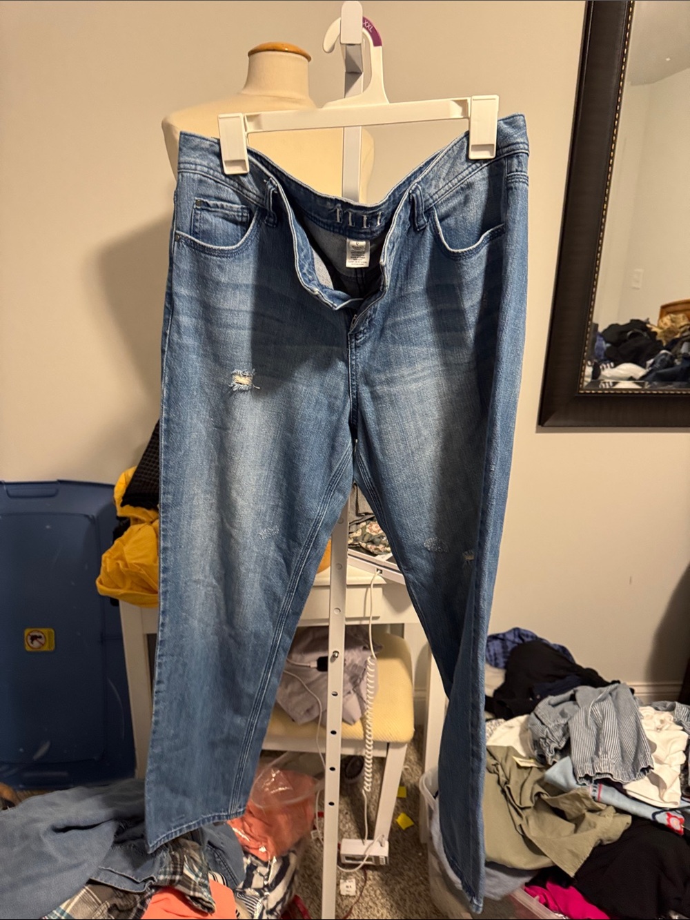 Elle Light Blue Straight Leg Jeans with Subtle Distressing
